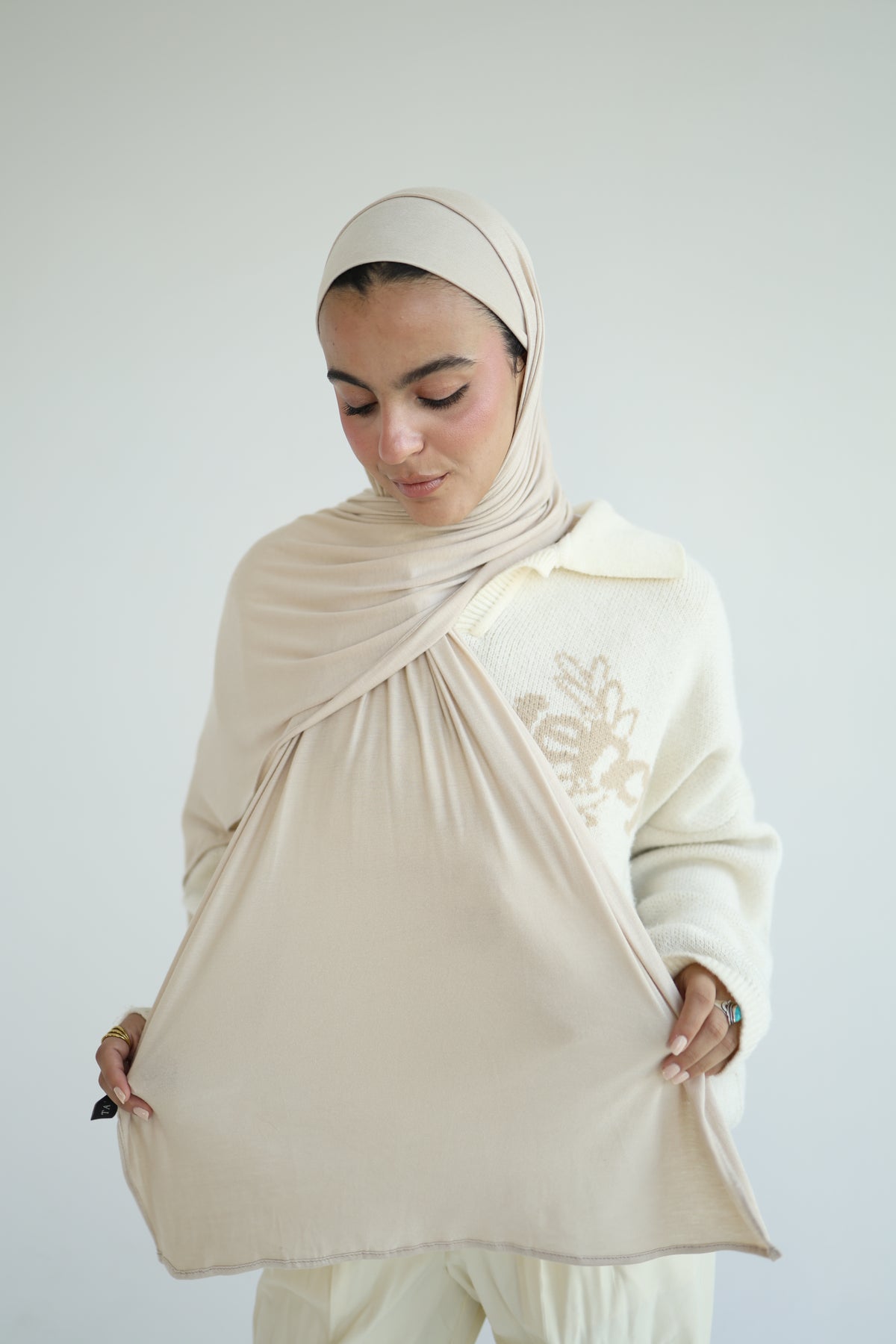Kuwaiti Cotton Lycra With Bandana